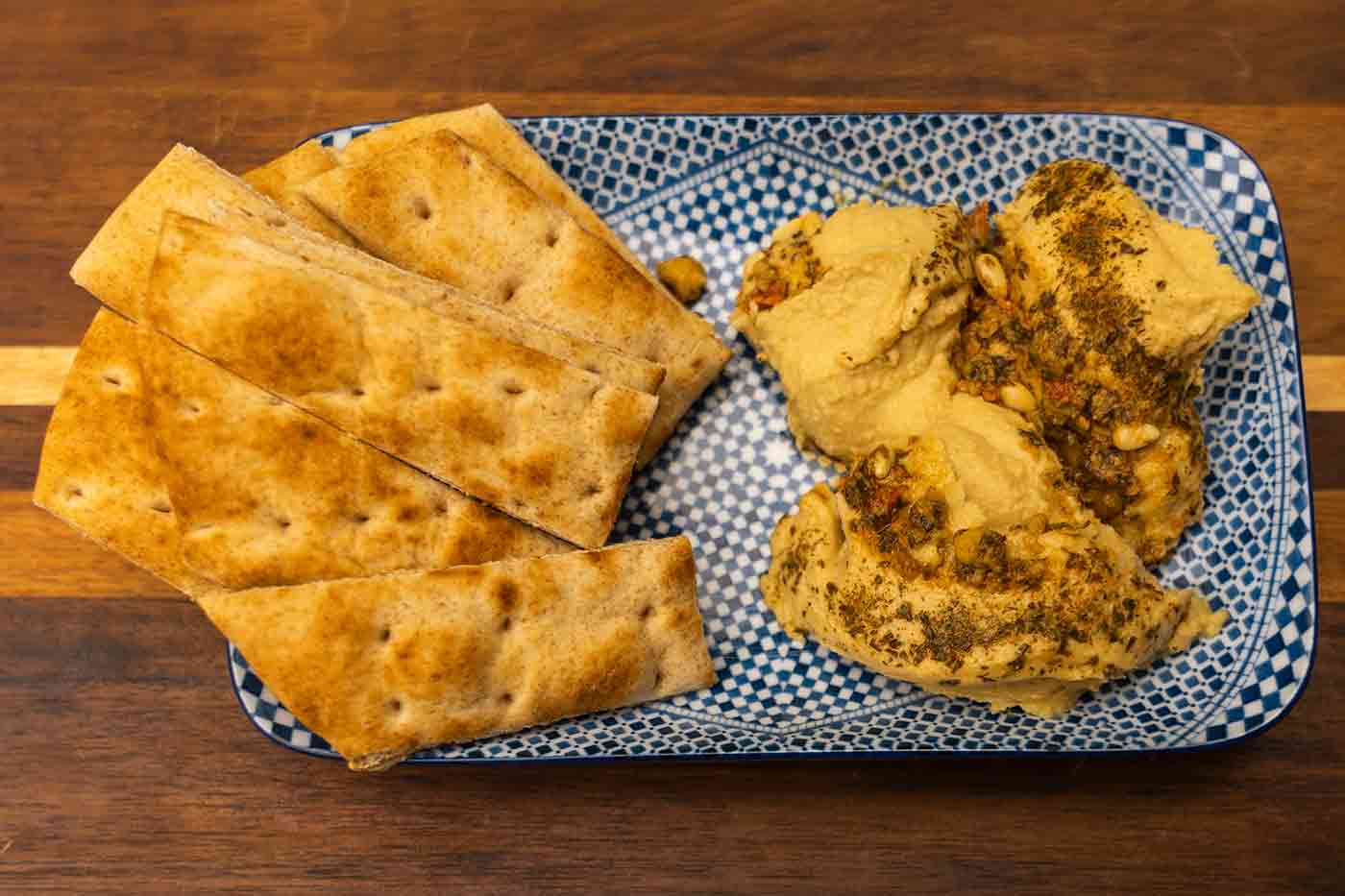 hummus and pita bread together make up a complete vegan protein