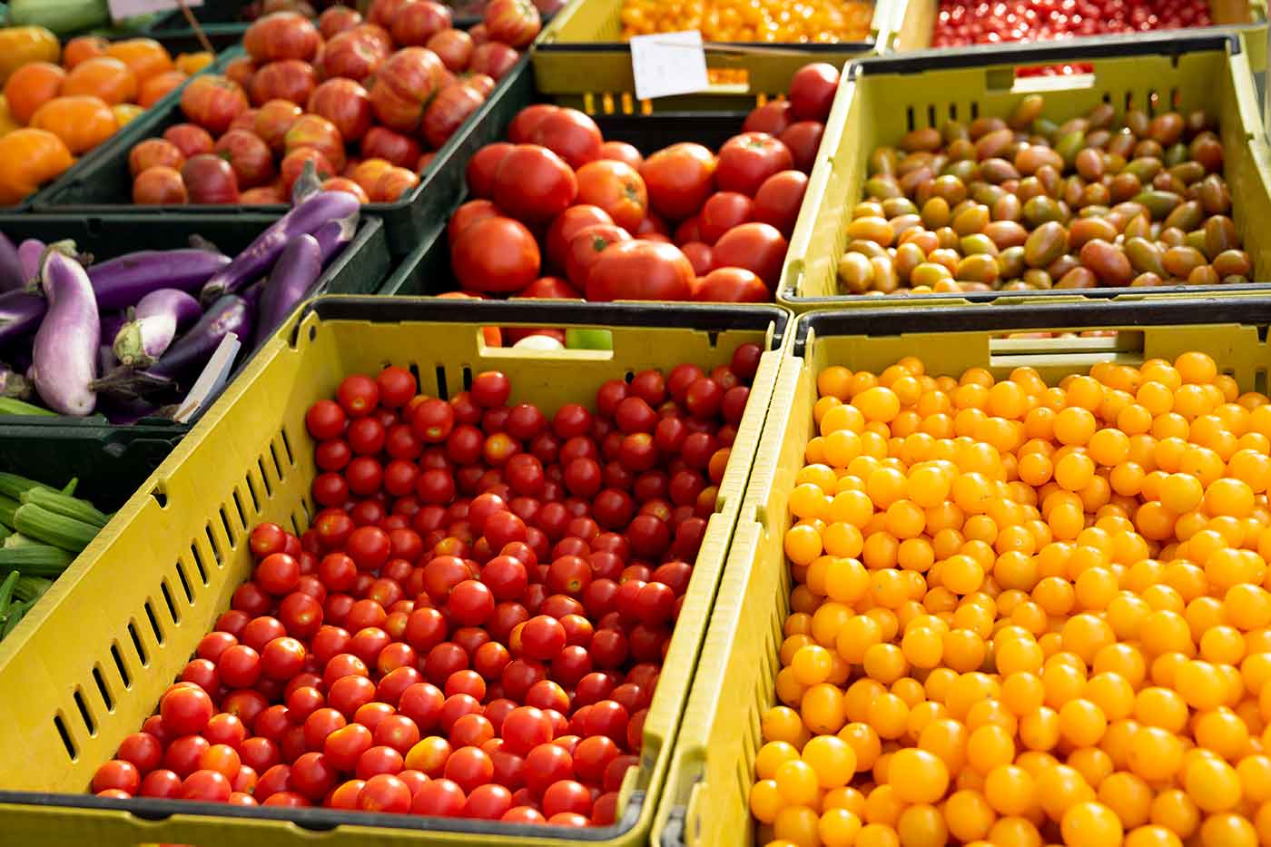 tomatoes at farmers market South Pasadena California