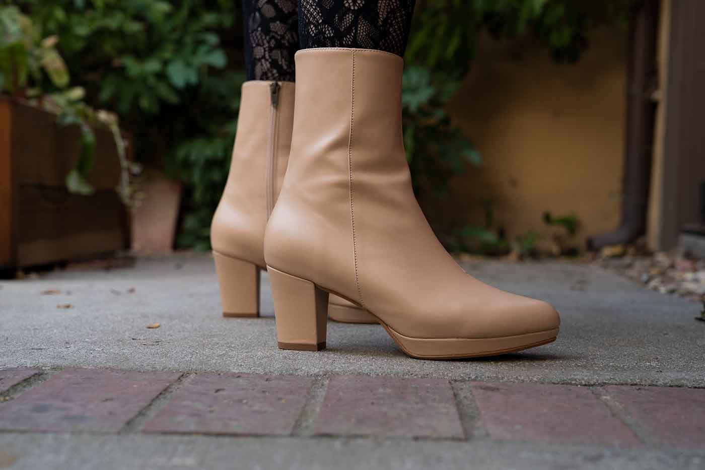 Stevie platform bootie in beige