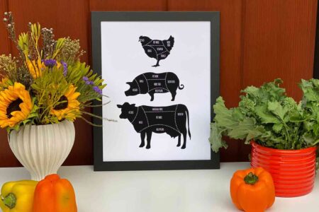 vegan butcher poster vegan wall art