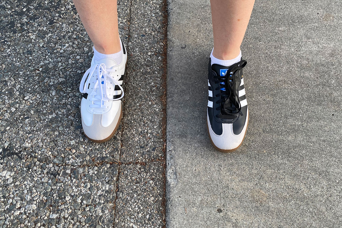 vegan-Adidas-Samba-soccer-shoes-on-the-street-in-black-and-in-white Joivert