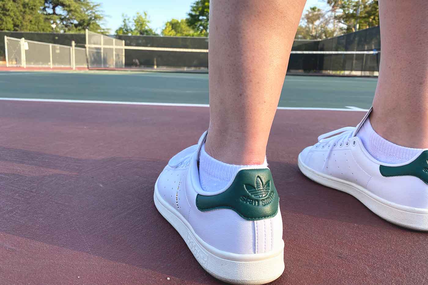 vegan Stan Smith Adidas green color logo at the heel