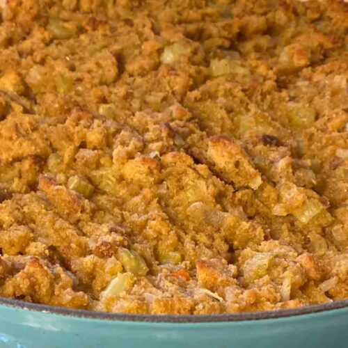 Mrs. Cubbison's vegan cornbread stuffing closeup